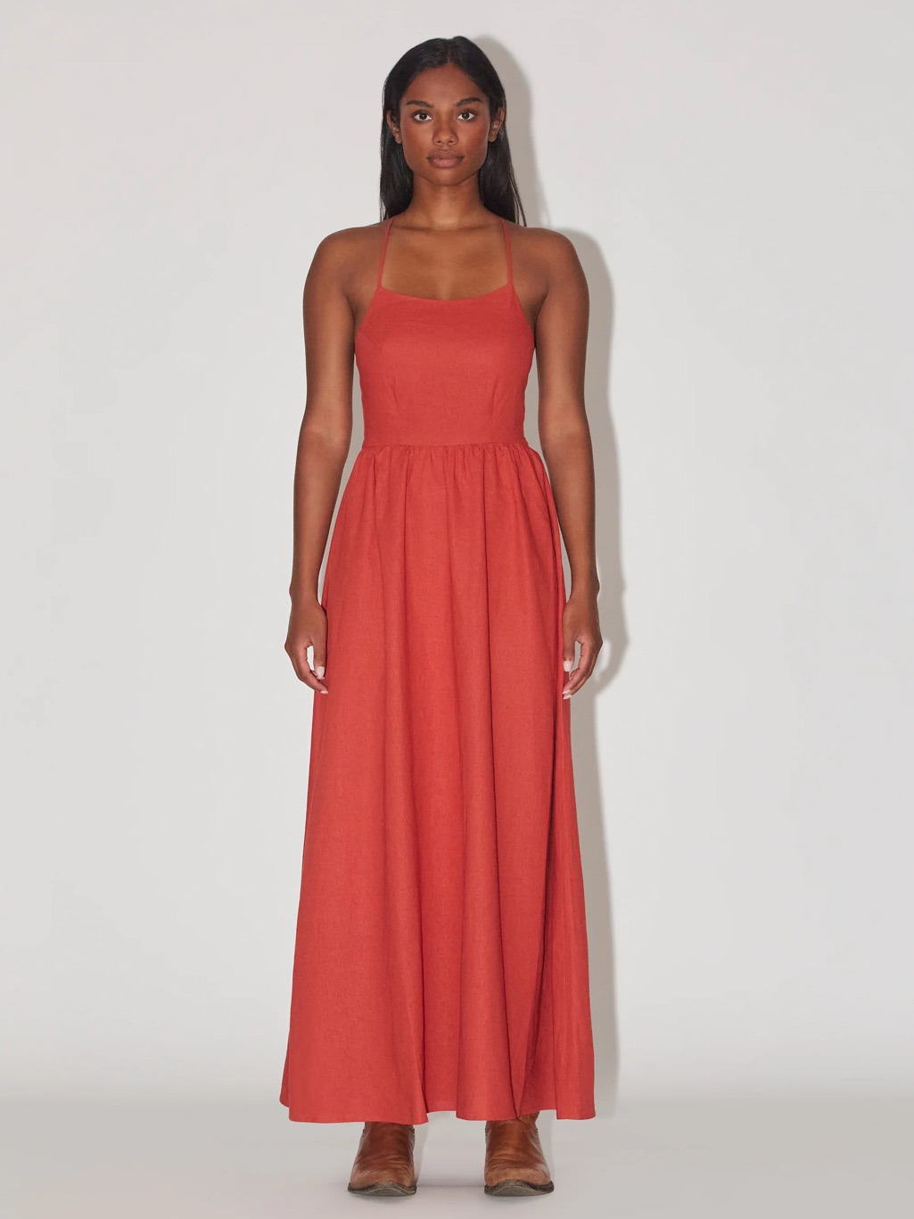Uncle Studios - The Dinner Dress In Tomato Red